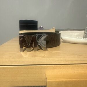 Michael Kors MK Silver Buckle Brown Belt